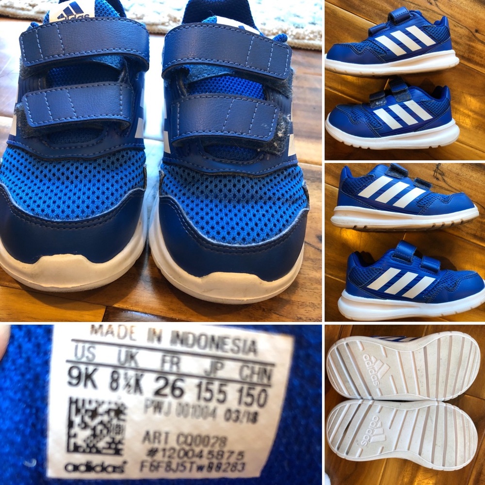 Adidas, Little boy 9, blue sneakers VGUC